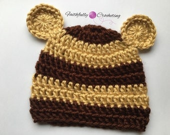 Newborn bear hat.. Brown bear.. Photo prop.. Ready to ship.. Newborn boy hat