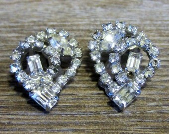 Vintage Kramer Rhinestone Earrings - Clip on