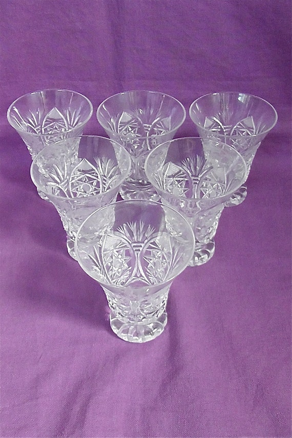 Vintage Cut Crystal Cordial Glasses