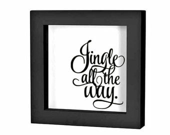 Christmas Shadow Box Decal Christmas Decoration "Jingle All the Way script" Christmas Charger Plate Decal Holiday Sign Sticker DIY Christmas