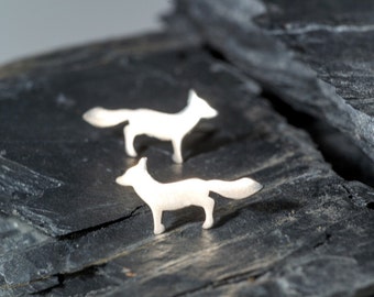Silver Fox Earrings Fox Studs Sterling Silver Woodland Jewelry Fox Jewelry Vixen Earrings Halloween Christmas gift fall earrings dainty stud