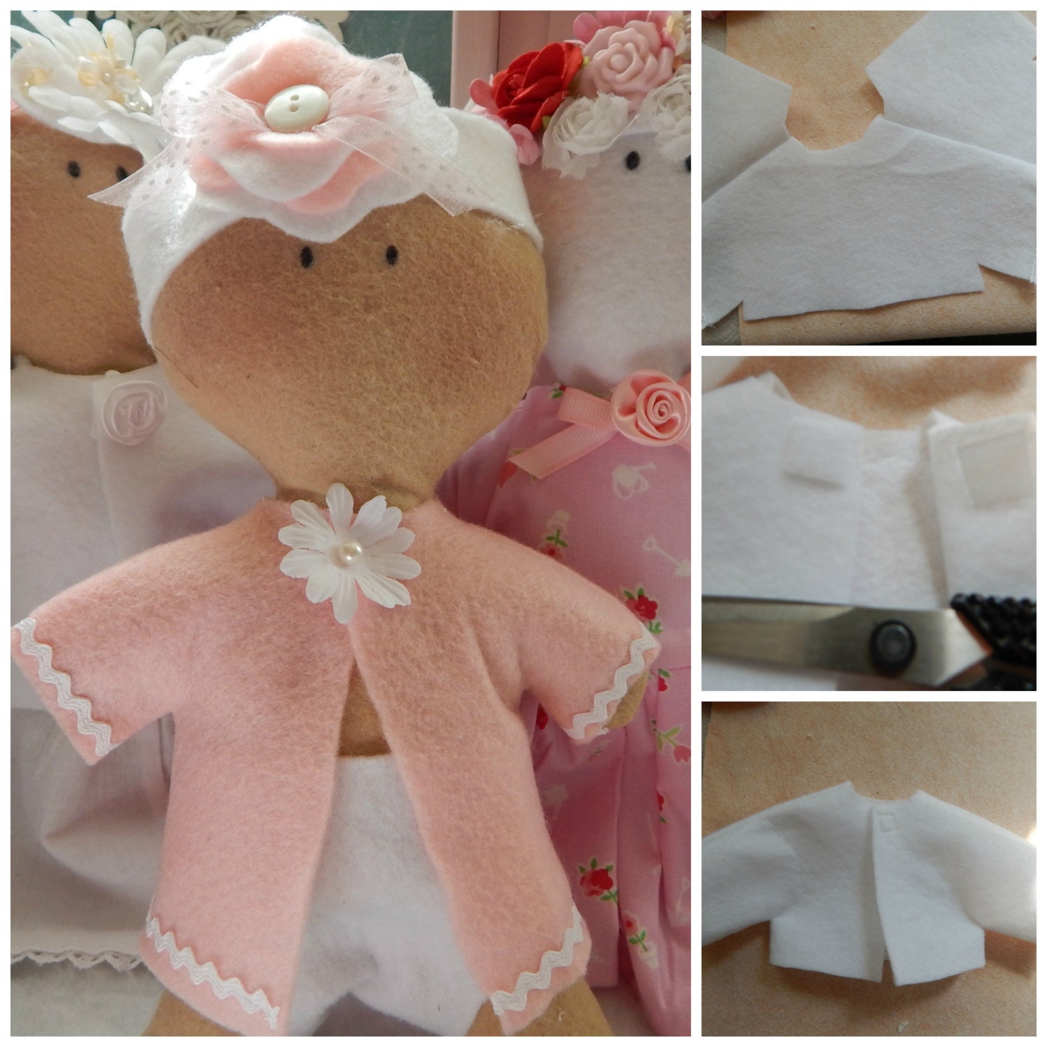 Sewing Pattern PDF Feltie NEWBORN Baby Doll & Clothes Pattern