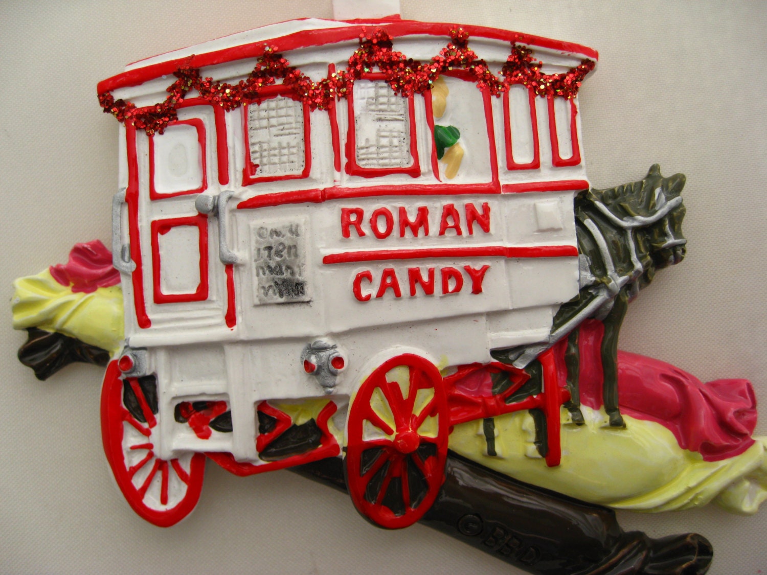 New Orleans Christmas Roman Candy Ornament Tree Decoration