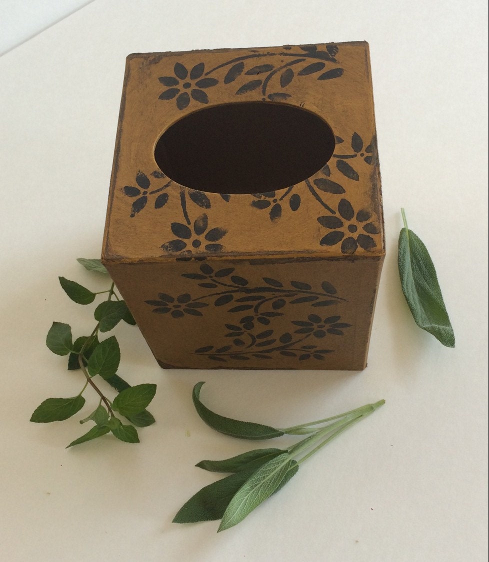 Paper Mache Vintage Tissue Box