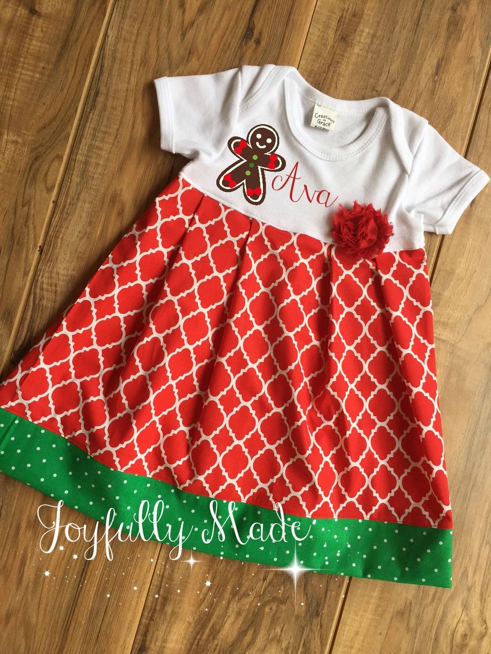 Boutique Personalized Gingerbread Dress