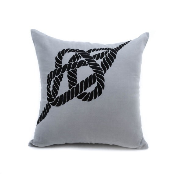 Nautical Rope Pillow Cover Decorative Pillow Cover Gray
