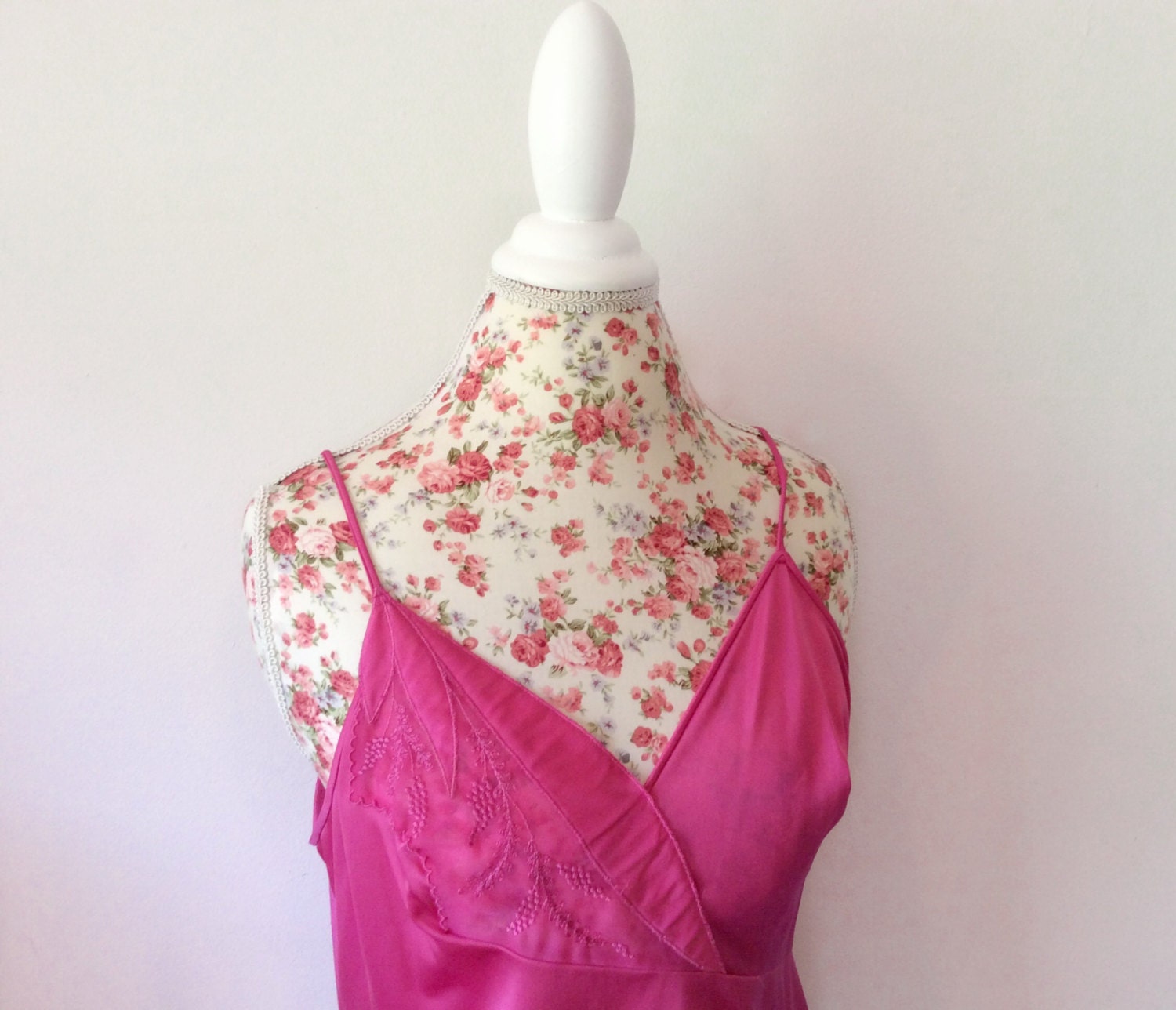 vintage pink camisole // 80's lingerie// 1980's