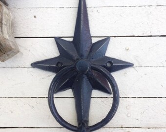 Mid Century Modern Door Knocker, Iron Starburst, Retro Modern,Metal Wall Decor, Trendy Retro Home