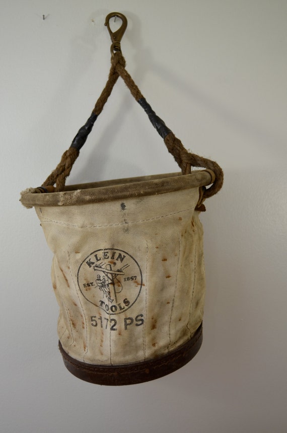 Vintage KLEIN TOOLS heavy duty lineman's TOOL bucket