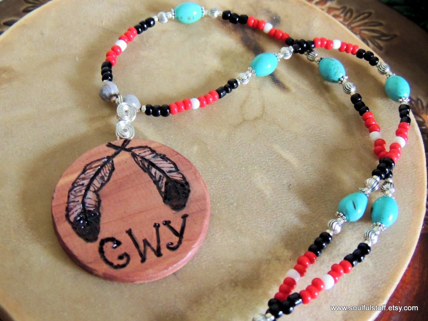 Cedar Pendant Necklace Cherokee Language Cherokee Pride