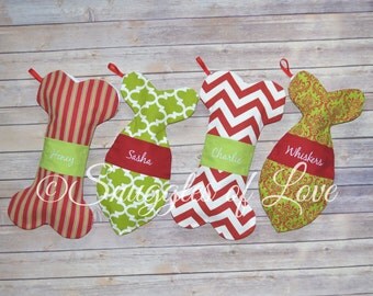 Pet Stockings, Personalized Pet Christmas Stockings, Personalized Pet Stockings, Dog Stockings, EMBROIDERED Pet Stocking