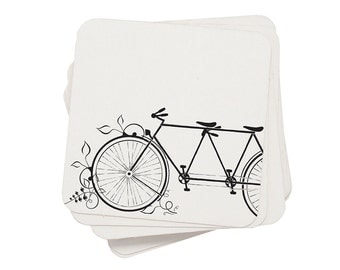 Eco Coasters Bicycle Letterpress - Tandem Bike Recycled