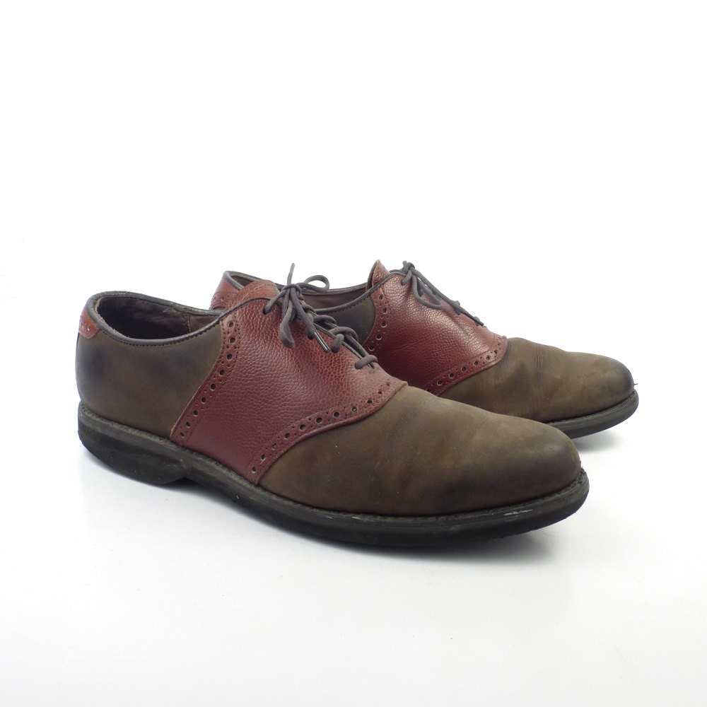 Dexter Oxford Shoes Vintage 1980s Saddle Shoes Olive green