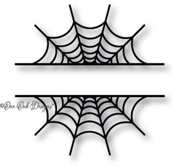 Download Spider Web Split Monogram Frame SVG File Vector dxf PDF eps AI