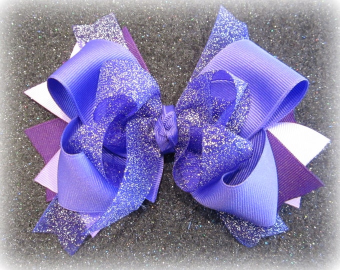 Purple hairbow, Grape hair bow, girls purple bow, Glitter hair Bows, Baby Glitter bow, purple glitter bows, Girls hairbow, boutique hair Bow