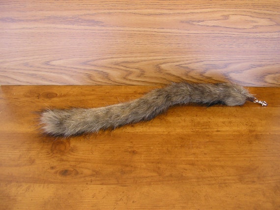 Wolf tail costume clip on tail faux fur tail by EnchantedLeather