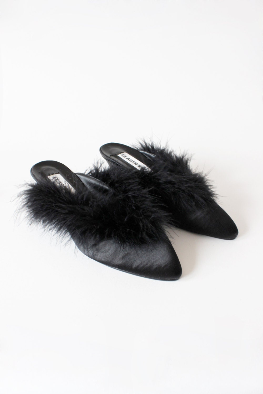 marabou feather mules