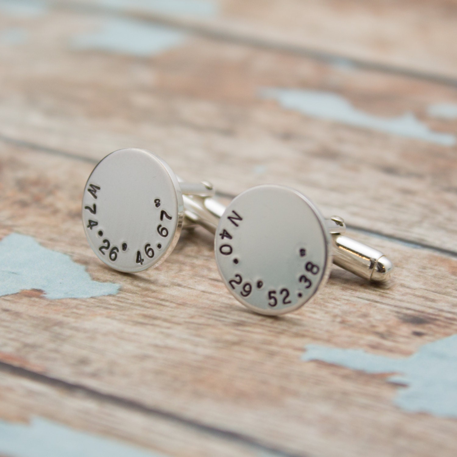 Latitude and Longitude Cuff Links, Coordinate Cufflinks, Personalized Cuff Links, Father's Day Gift