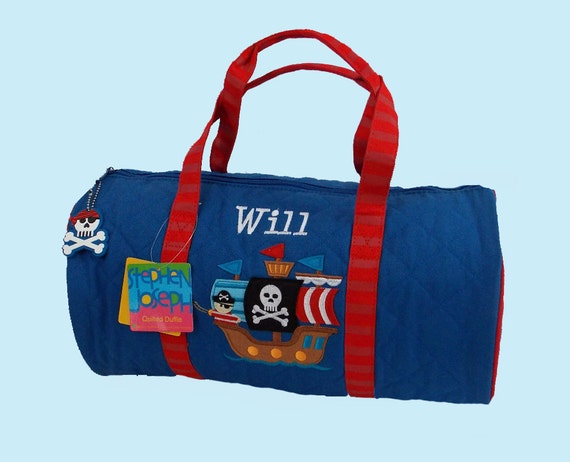 Child's Monogrammed Stephen Joseph PIRATE Quilted Duffle Bag