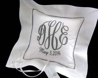 Monogrammed Ring Bearer Pillow, Style 5211