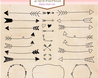 ON SALE _ Arrow Clip Art, Tribal Arrow, black arrow clipart, instant download