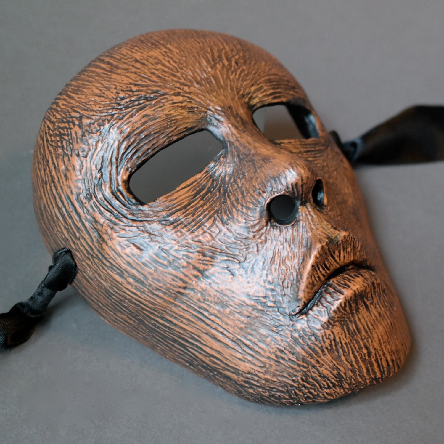 OOAK Handmade Wooden Looking Wall Mask for Halloween