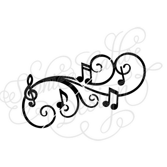 Download Melody Flourish Music Note SVG DXF digital download file