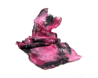 Cobweb Felted Scarf Wool Scarf Gift for Her Winter Scarf Fall Scarf Fall Fashion Womens Scarf Pink Scarf in Pink Fuchsia Black OOAK