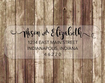 TRANSPARENT Return address label - custom- 2 5/8 x 1 inch rectangular, transparent label, sticker, wedding announcements - SET OF 30