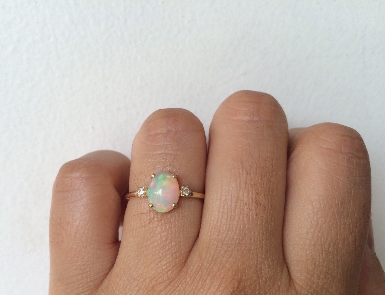 Blue opal engagement rings uk