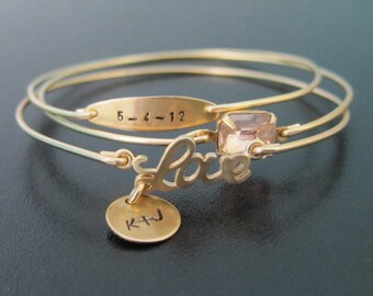 Personalized Wedding Jewelry, Personalized Anniversary Gift for Her, Bridal Shower Gift for Bride, Wedding Date Gift, Wedding Date Jewelry