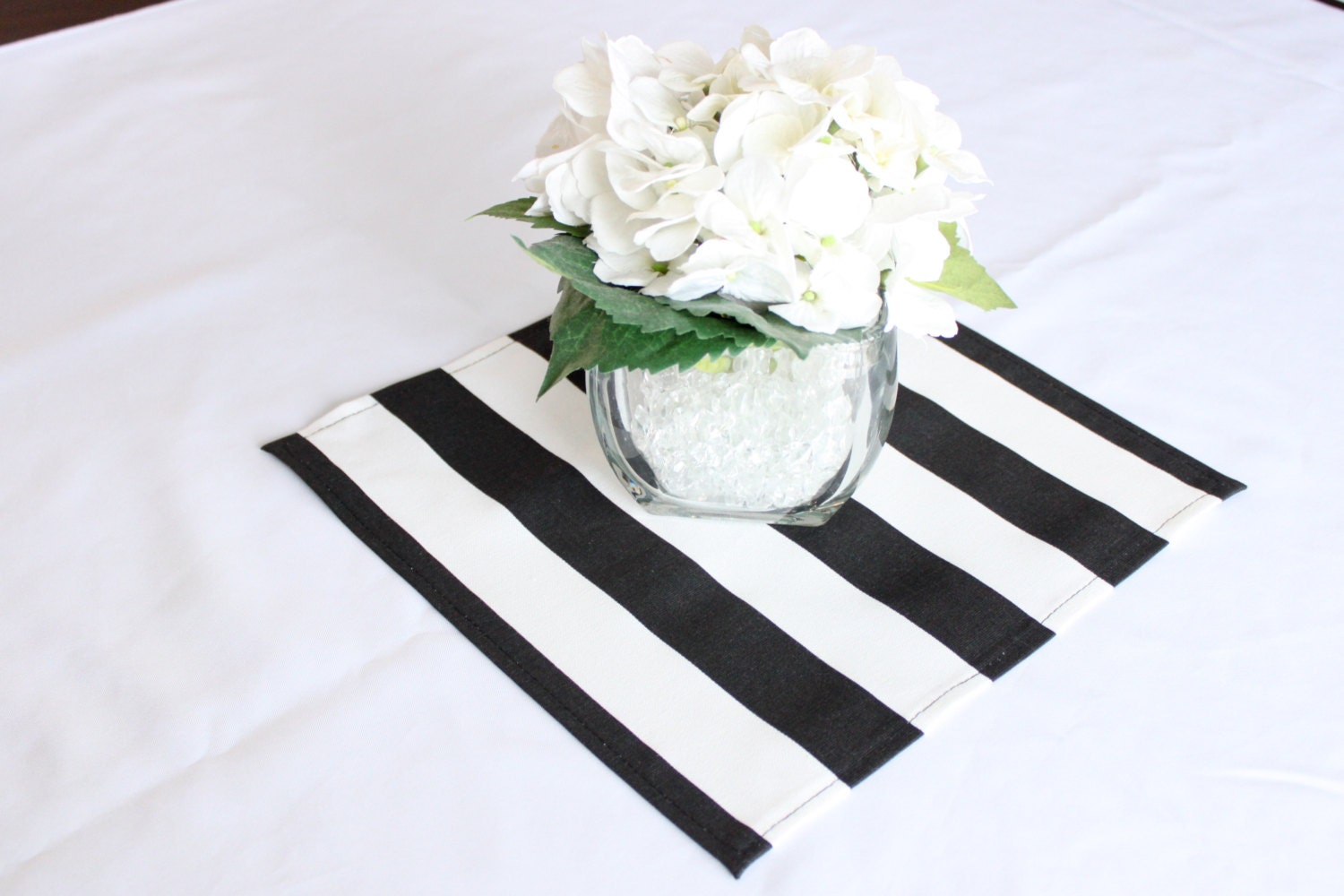 Black and white striped placemat 12x12 Wedding