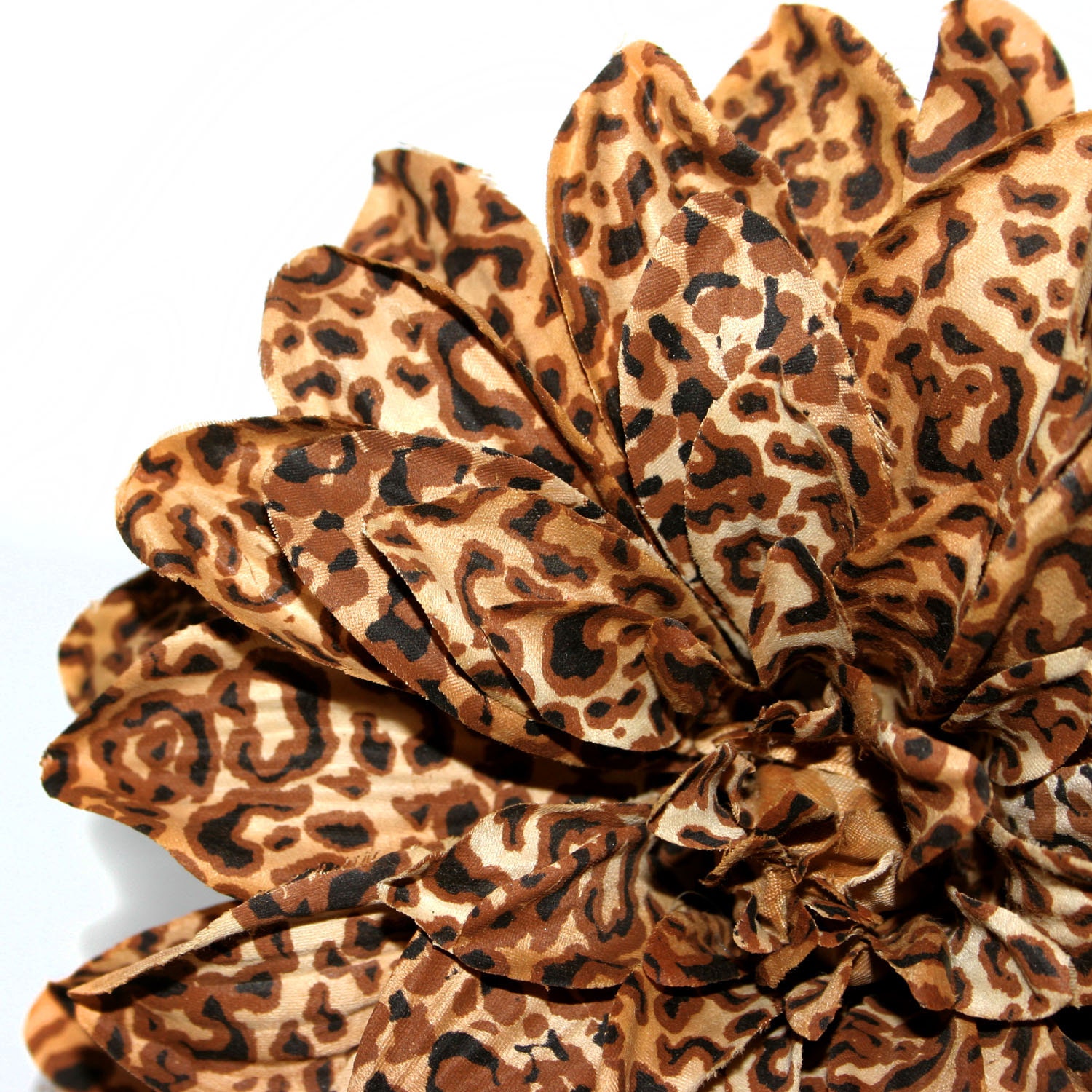 Jumbo LEOPARD Print Silk Dahlia Pick Artificial Flowers