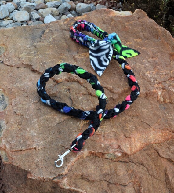 Braided Fleece Dog Leash Agility Tug Leash Colorful Dog