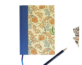 Art Nouveau 2018 weekly planner A6, calendar book, hardbound, 1 week on 2 pages, blue, orang