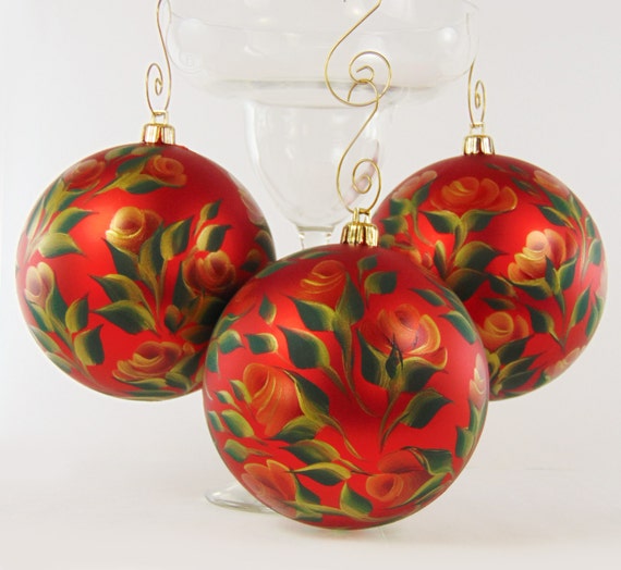 large painted christmas ornaments red and by handpaintedpetals large painted christmas ornaments red and by handpaintedpetals