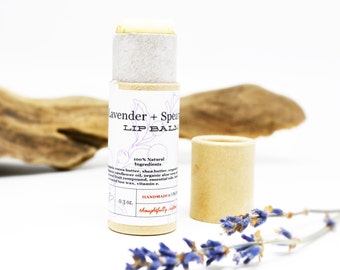 Lip Balm Lavender Spearmint in Kraft Paper Tube