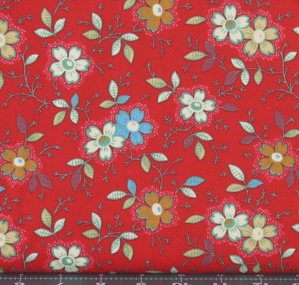 Happy in Dark Red Cotton Quilt Fabric for Sale Marshall Dry