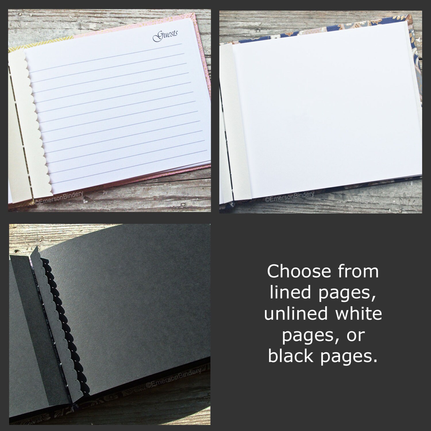 Wedding Guest Book Art Deco in Black and Gold MADE upon