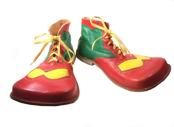 Vintage Leather Clown Shoes Men's Size 11