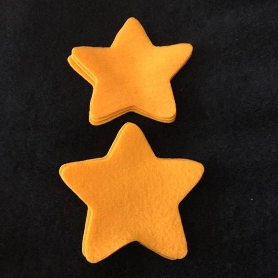 Puffy Gold Felt Star Die Cut StarsDecorationsCut Out Felt