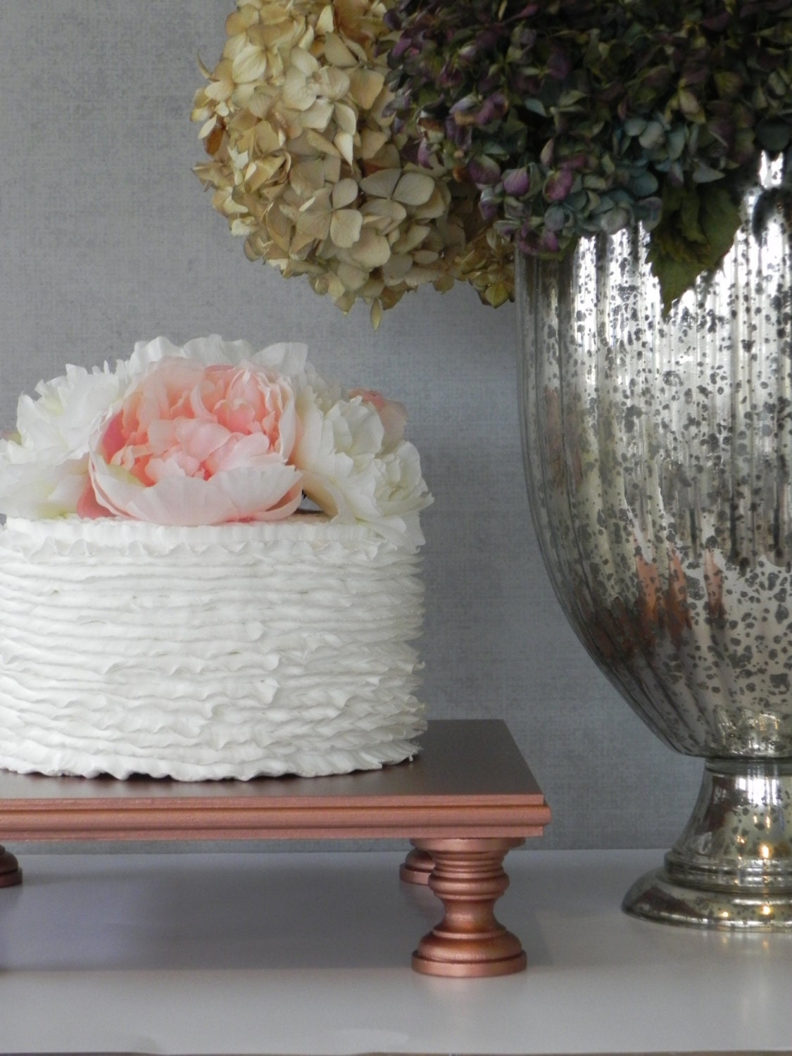 Rose Gold Cake Stand 14 Cupcake Square Vintage Gold Cake