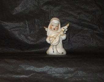 Vintage Japan Christmas GORGEOUS Musician Angel Figurine