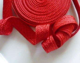 SALE Art silk Moroccan trim, red , textured trim, 5 metres