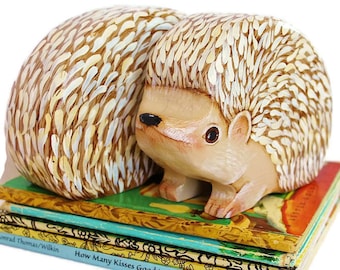 Hedgehog Bookends Hand Painted Non Toxic Nursery Decor