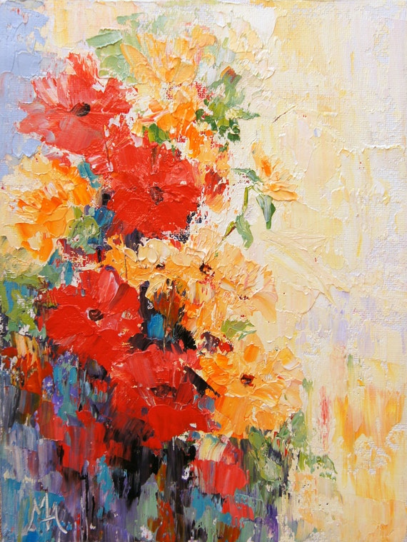 Original abstract flower oil painting Abstract Flowers 2