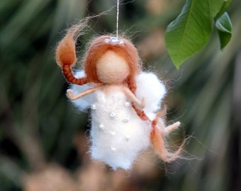 Needle felted fairy Christmas ornament home decor