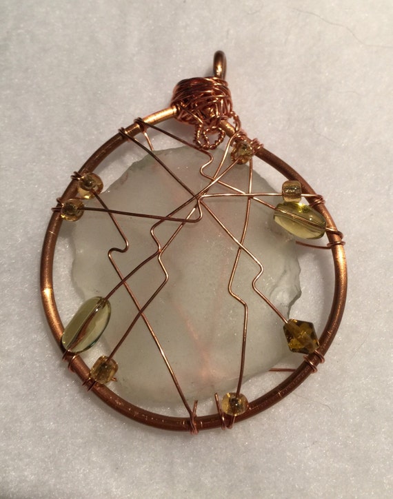 Handmade Wire Wrapped Dream Catcher Style Sun Catcher With Sea