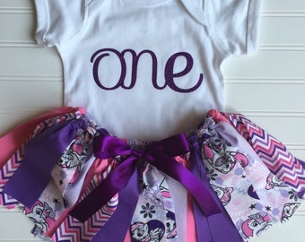 Little Pony Outfit - Little Pony Birthday Outfit - Little Pony Birthday - Birthday Outfit - My Little Pony Tutu - Birthday Fabric Tutu -