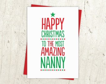 Most Amazing Nanny Christmas Card